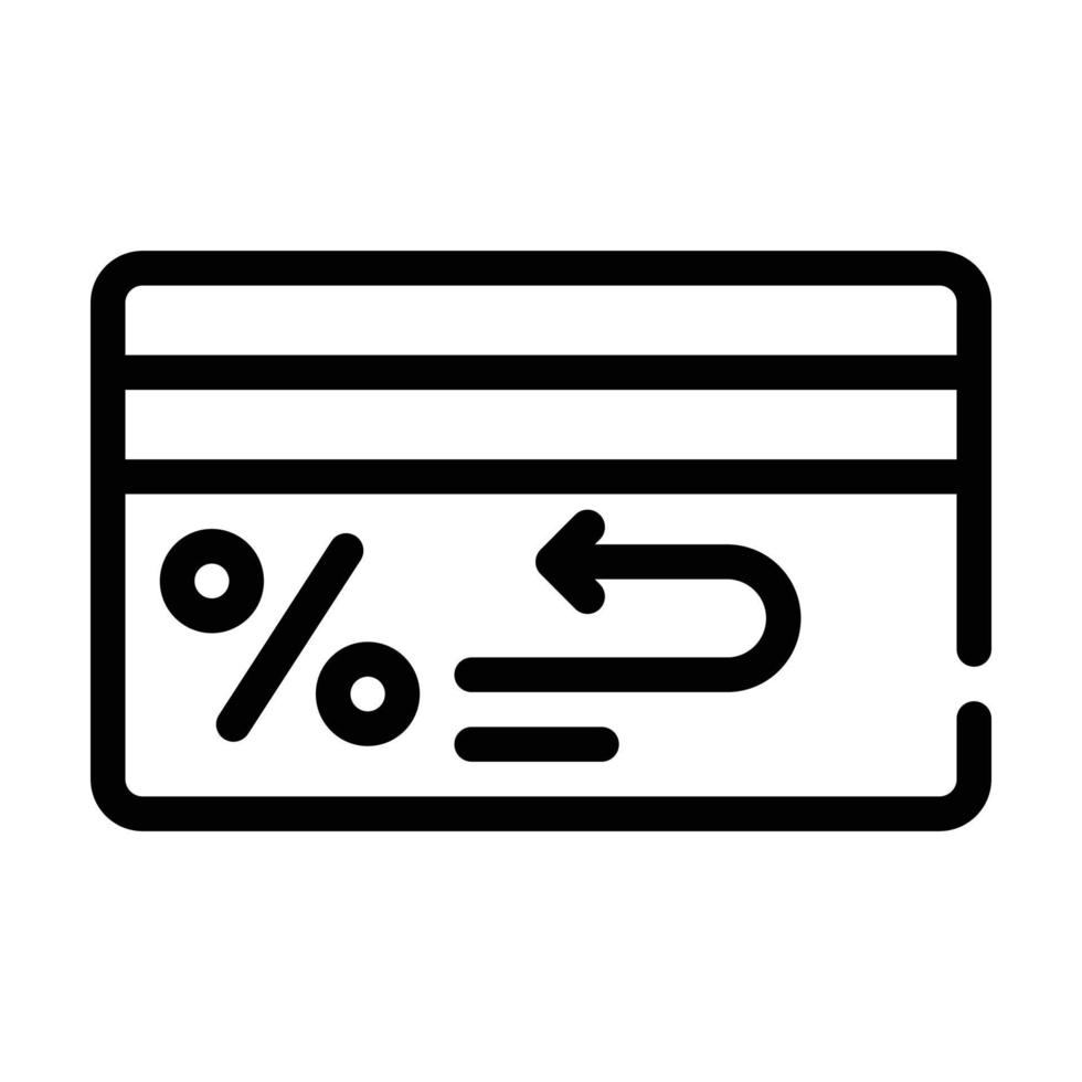bank kaart cashback percentage lijn icoon vector illustratie