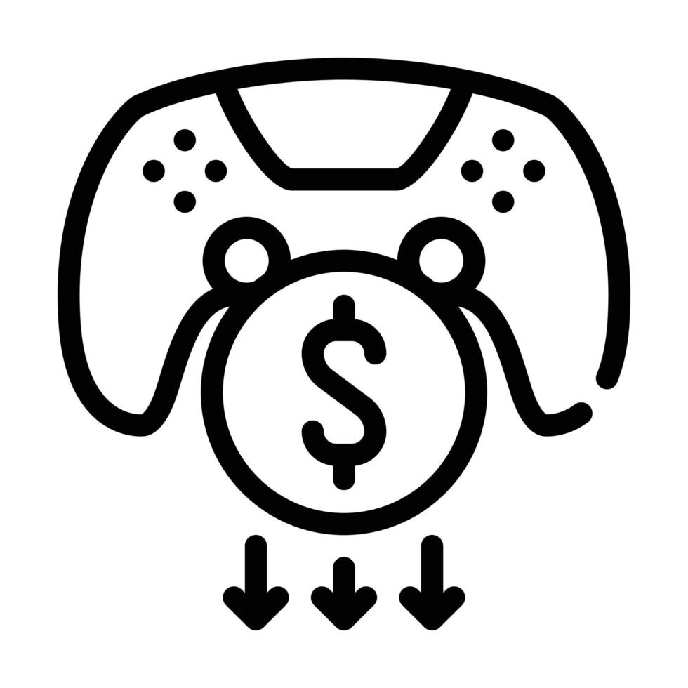 cashback na kopen video spel lijn icoon vector illustratie