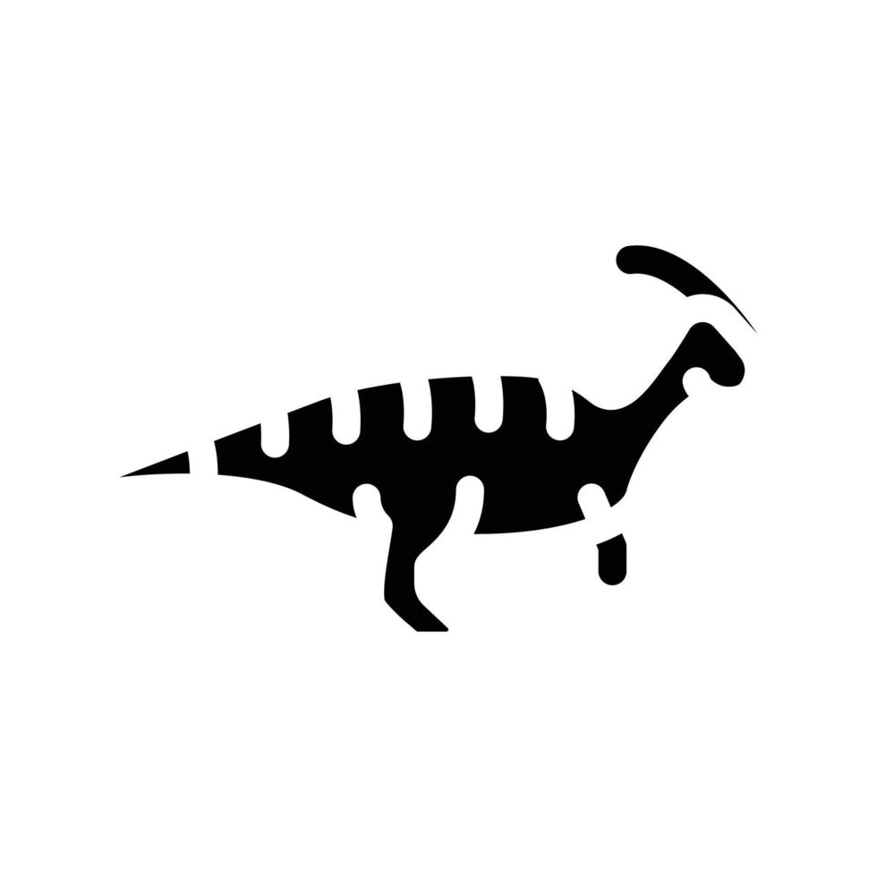 parasaurolophus dinosaurus glyph icoon vector illustratie teken