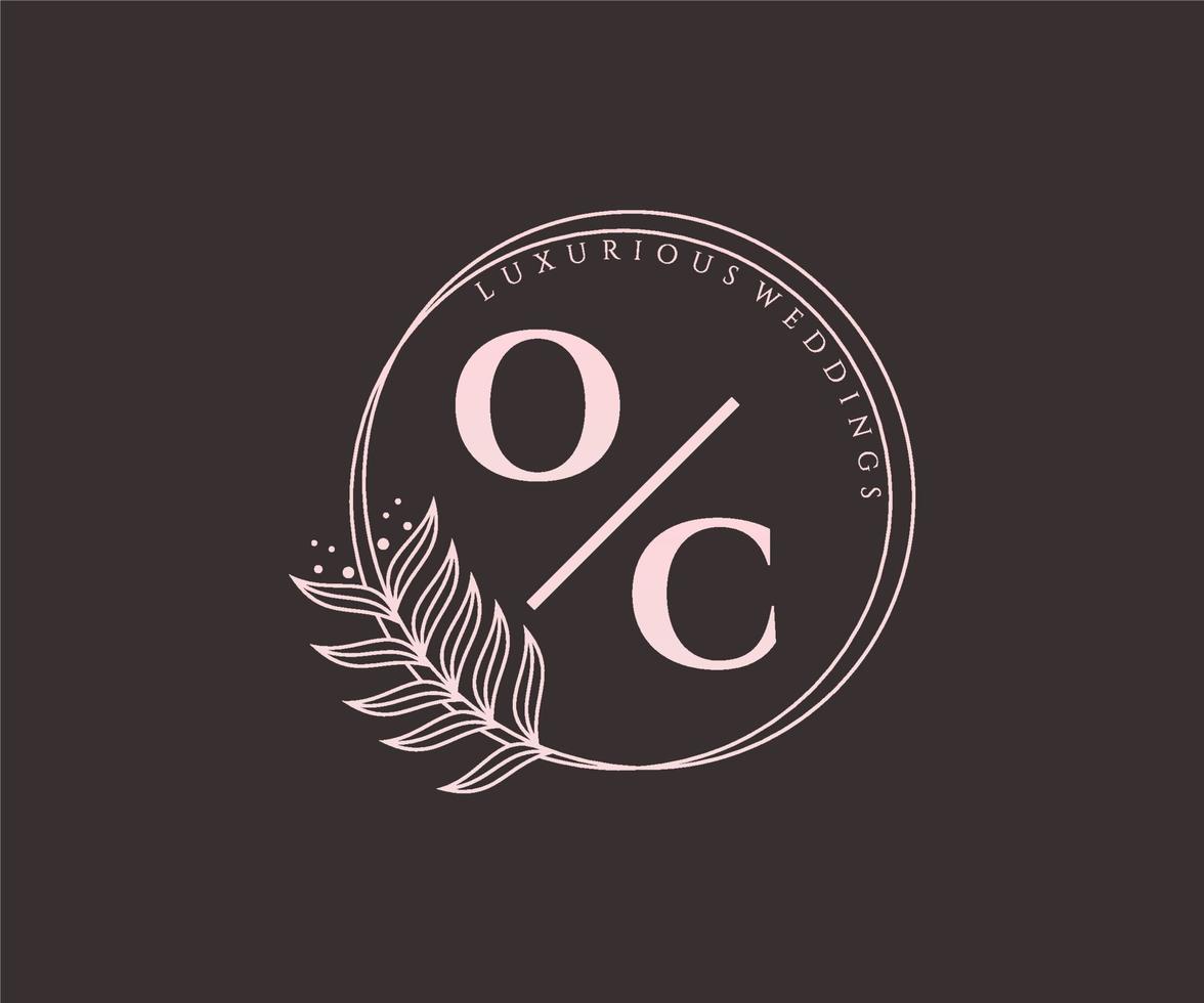 oc initialen brief bruiloft monogram logos sjabloon, hand- getrokken modern minimalistisch en bloemen Sjablonen voor uitnodiging kaarten, opslaan de datum, elegant identiteit. vector