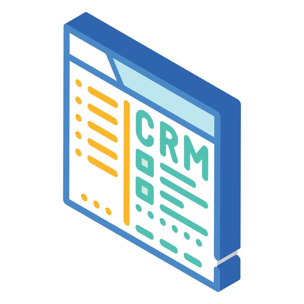 crm web plaats isometrische icoon vector illustratie