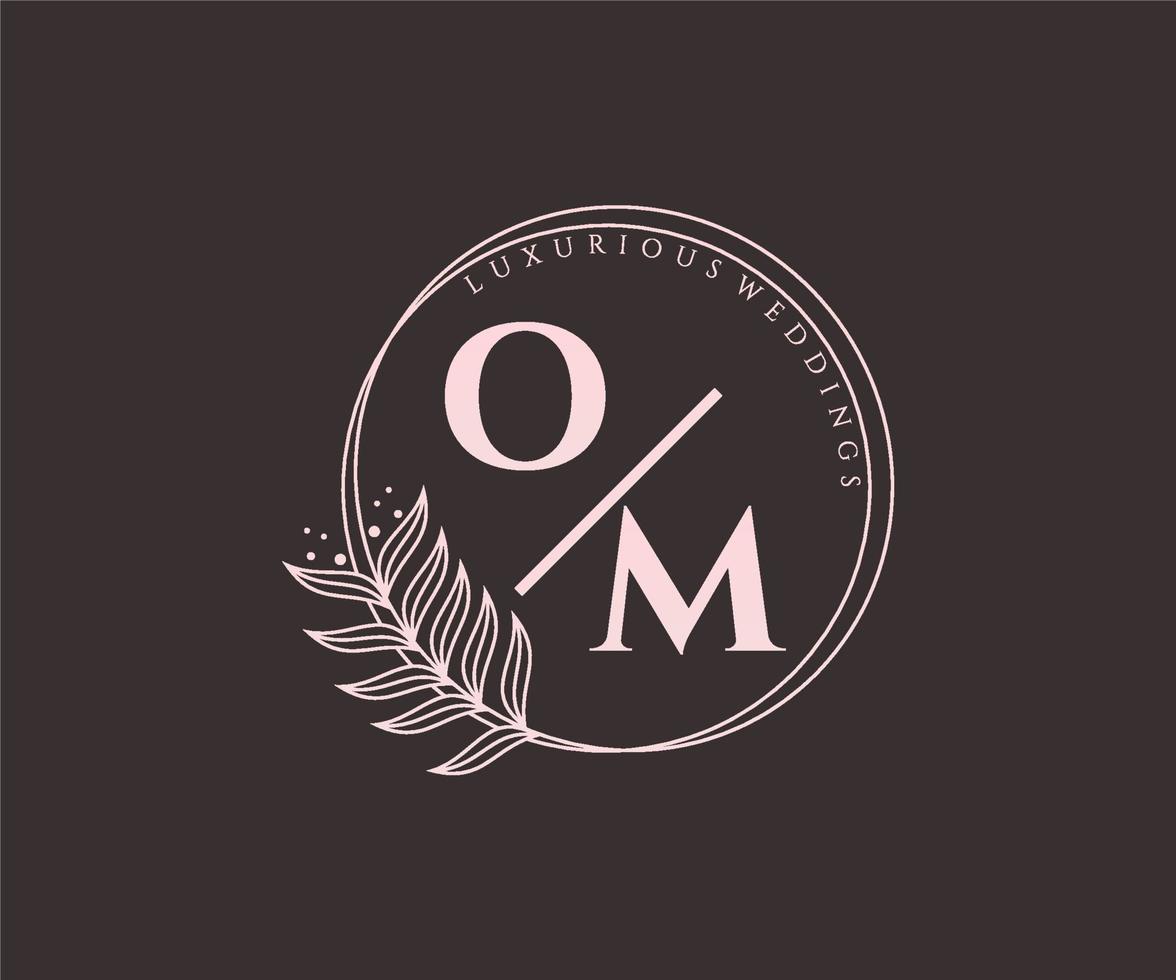 om initialen brief bruiloft monogram logos sjabloon, hand- getrokken modern minimalistisch en bloemen Sjablonen voor uitnodiging kaarten, opslaan de datum, elegant identiteit. vector