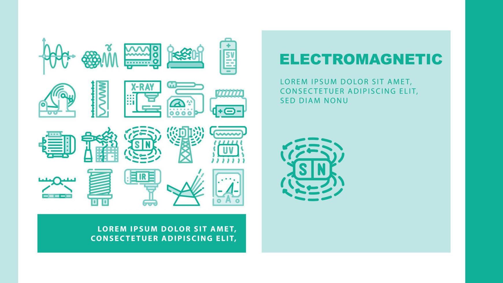 elektromagnetisch wetenschap fysica landen hoofd vector