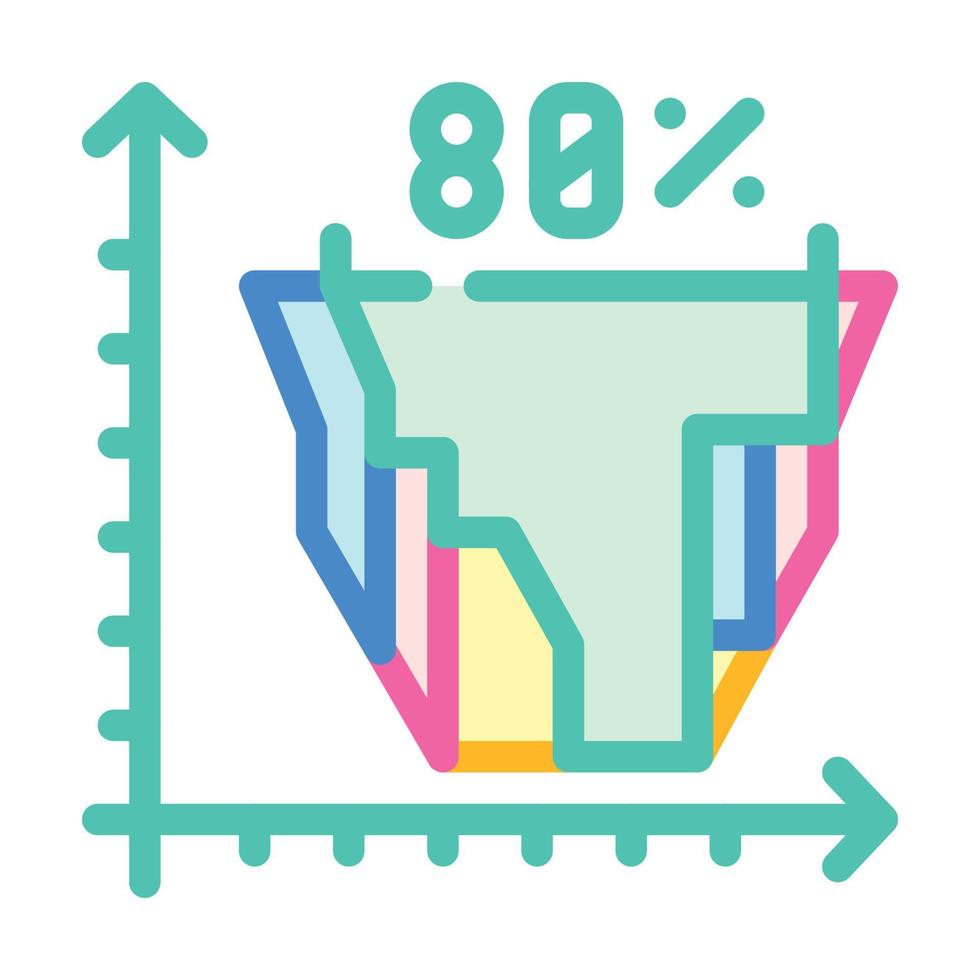 afzet analytics kleur icoon vector vlak illustratie