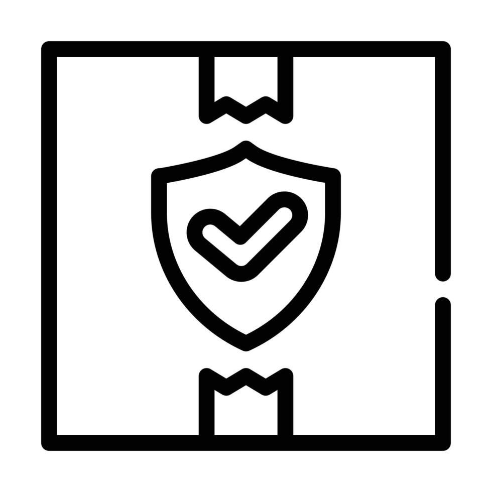 doos levering bescherming lijn icoon vector illustratie
