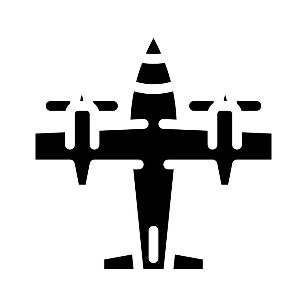vlak vliegtuig glyph icoon vector illustratie