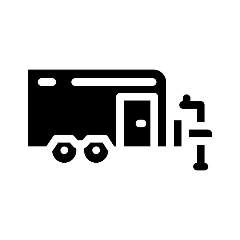 aanhangwagen huis Aan wiel glyph icoon vector illustratie