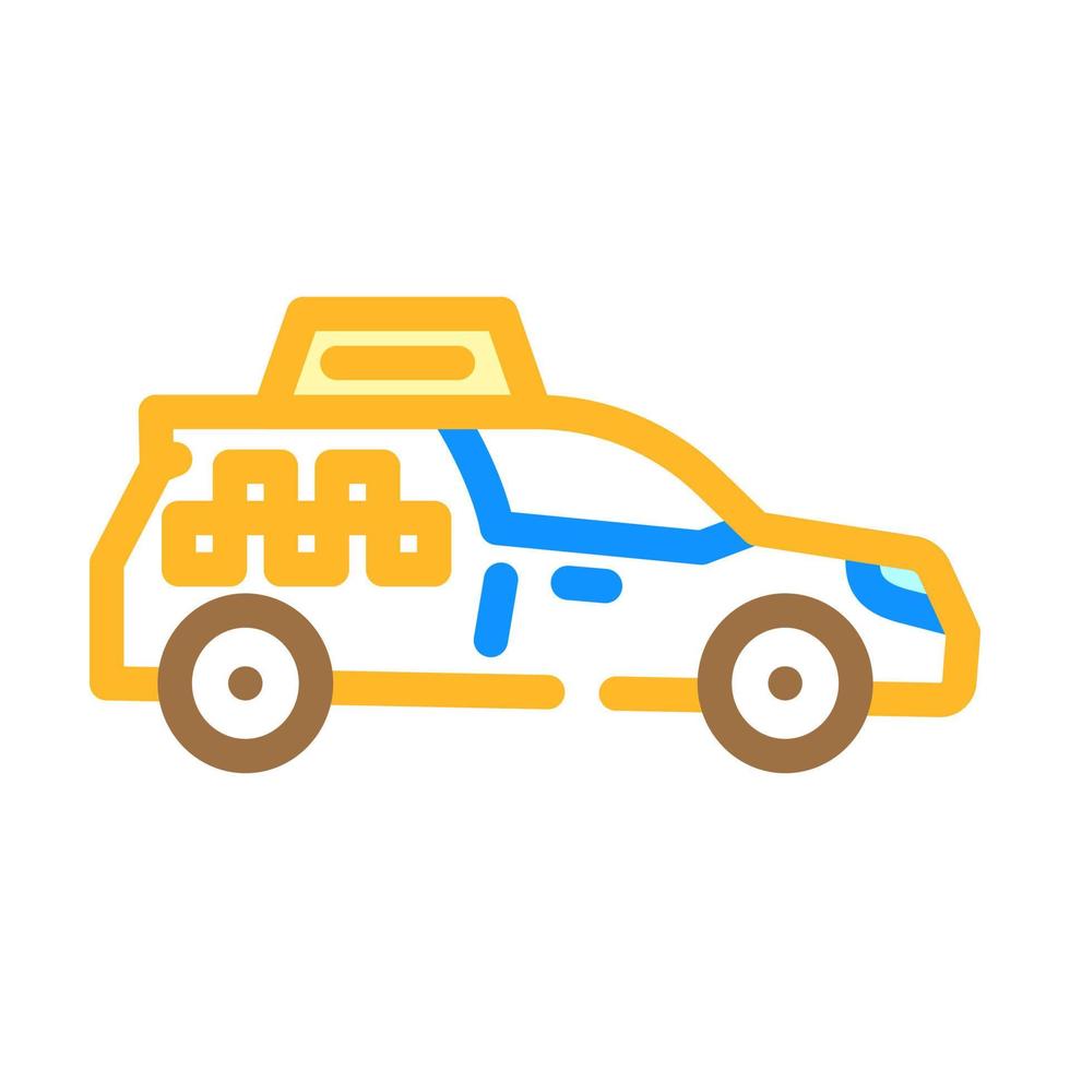 taxi auto vervoer kleur icoon vector illustratie