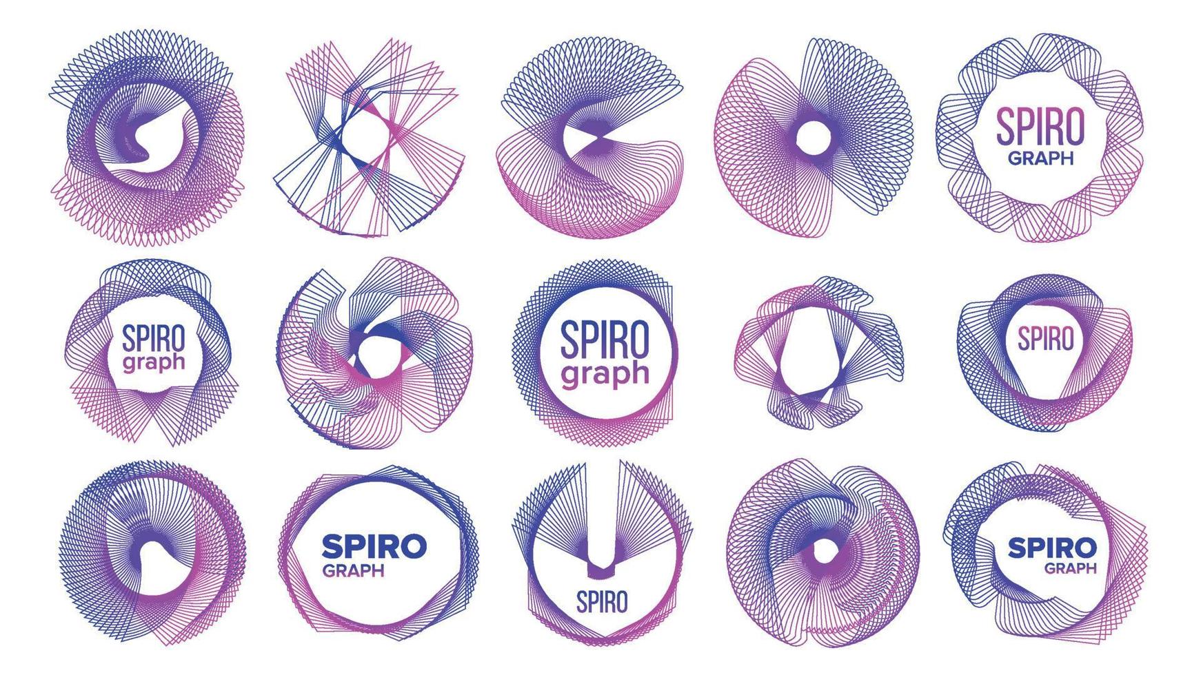 spirograaf abstract sier- symbolen reeks vector illustraties