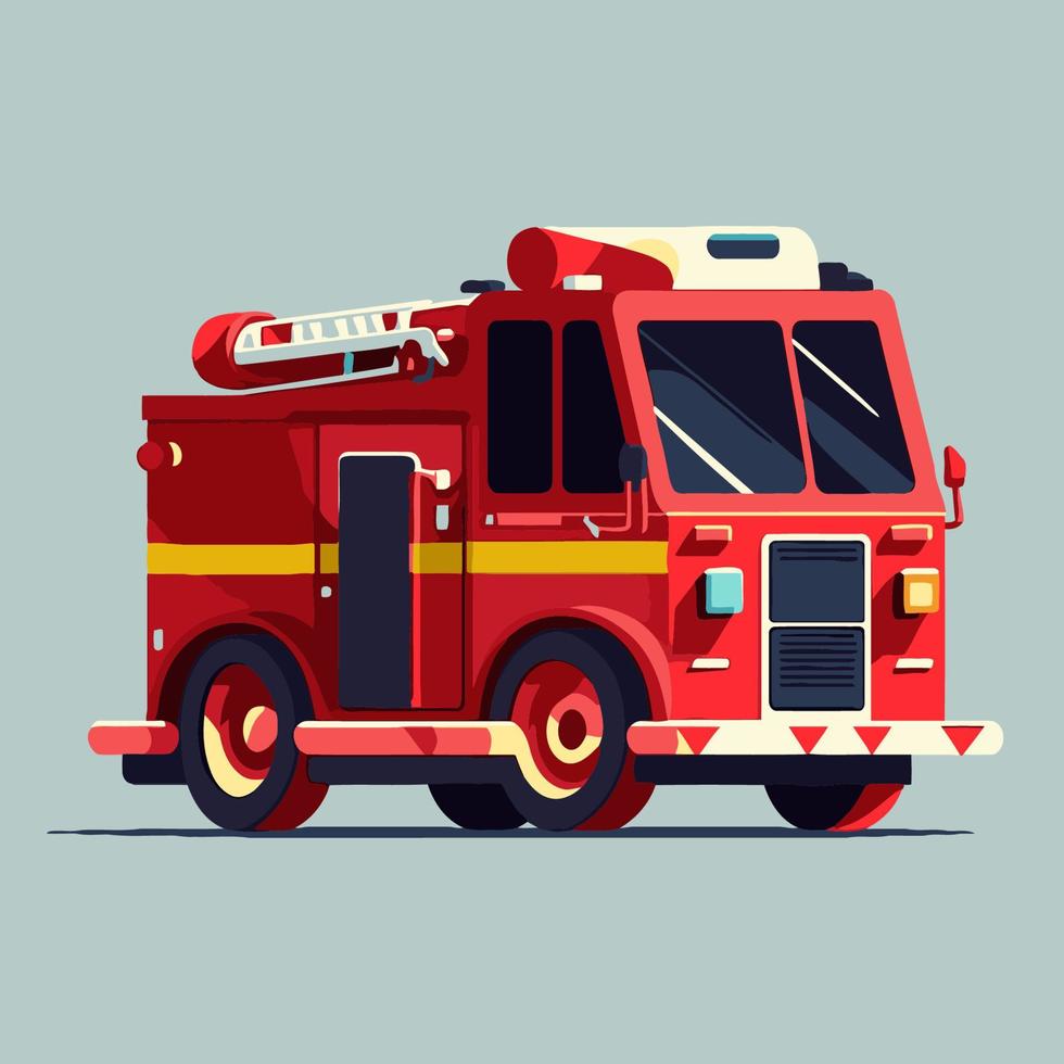 brand motor of brand vrachtauto vector vlak kleur tekenfilm illustratie