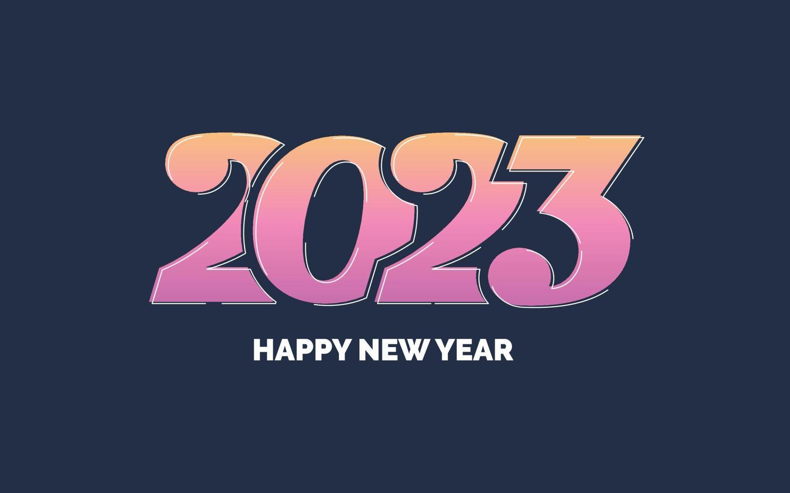 nieuw jaar 2023 roze logo ontwerp vector