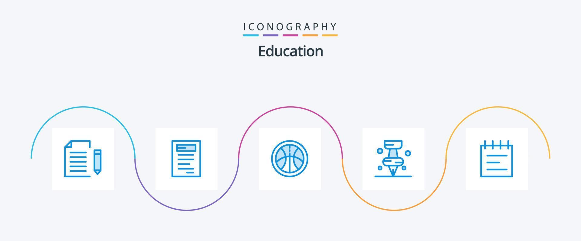 onderwijs blauw 5 icoon pak inclusief onderwijs. pi. markeerstift. vector