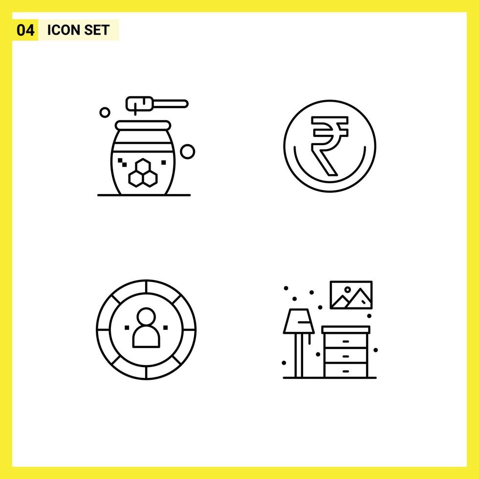 4 creatief pictogrammen modern tekens en symbolen van schoonheid inr honing valuta handel bewerkbare vector ontwerp elementen