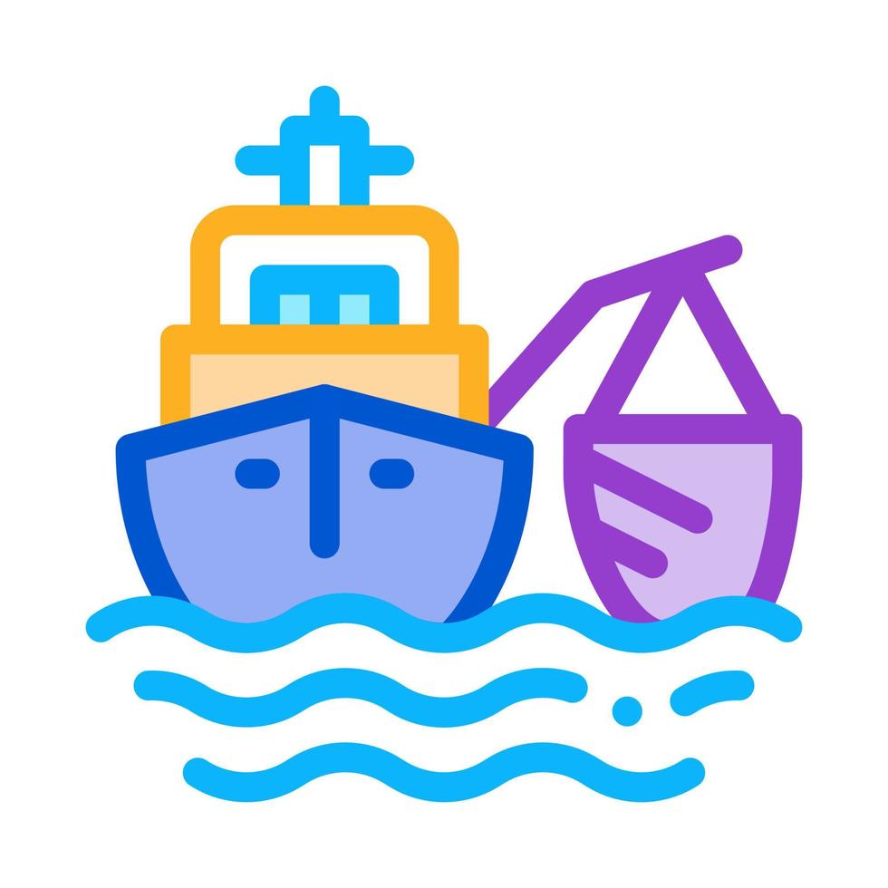 visvangst schip icoon vector schets illustratie