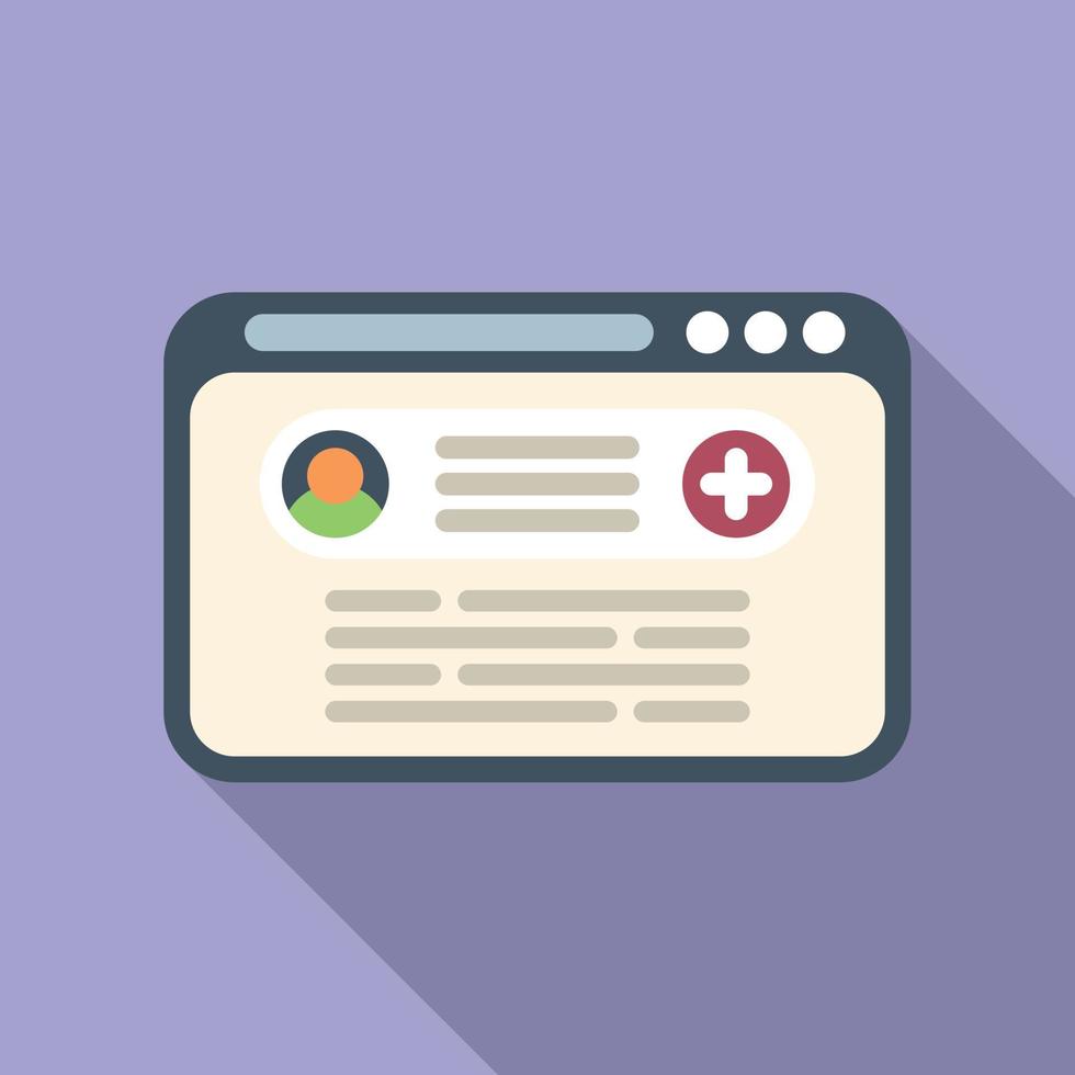 web medisch kaart icoon vlak vector. dokter geduldig vector