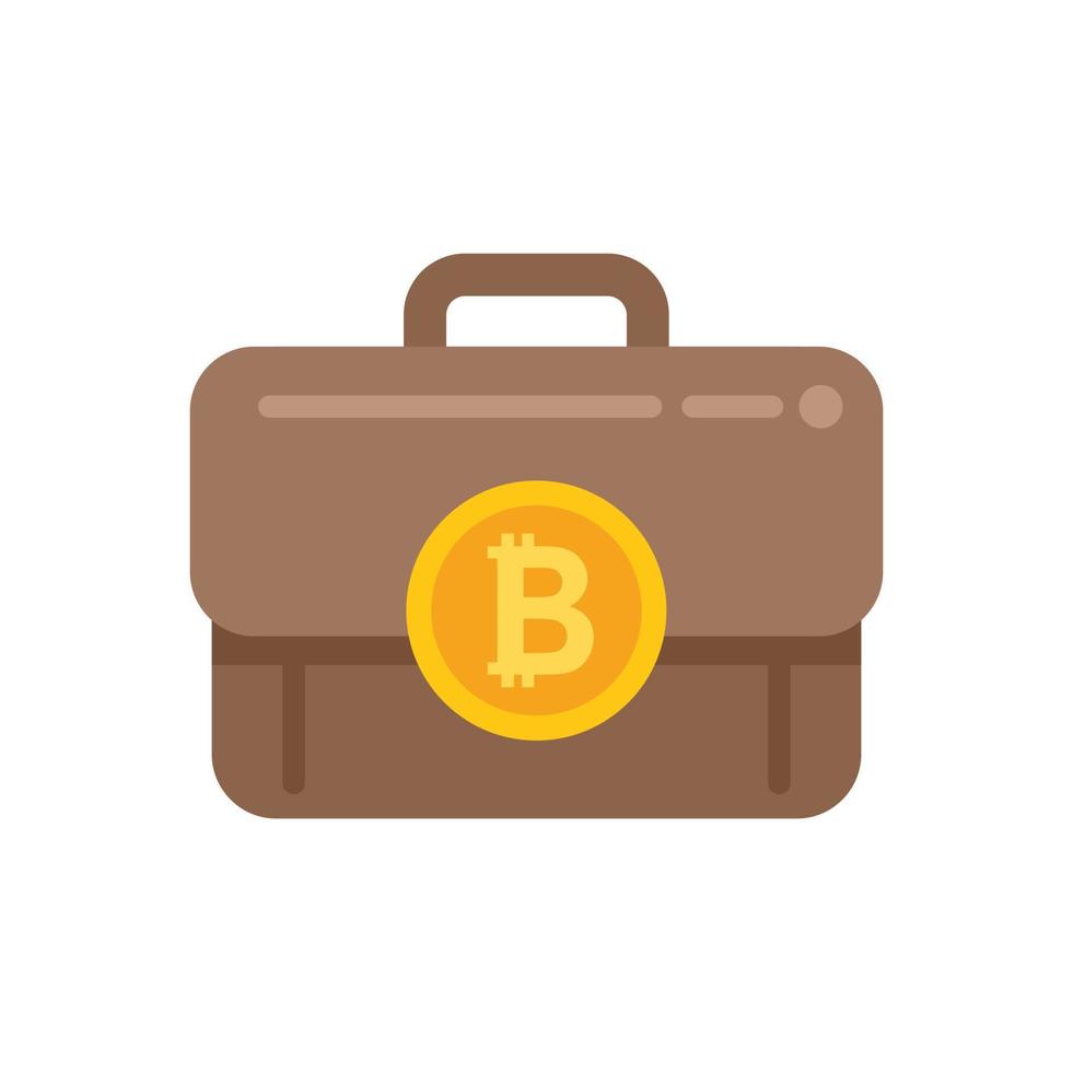 bitcoin geval icoon vlak vector. crypto geld vector