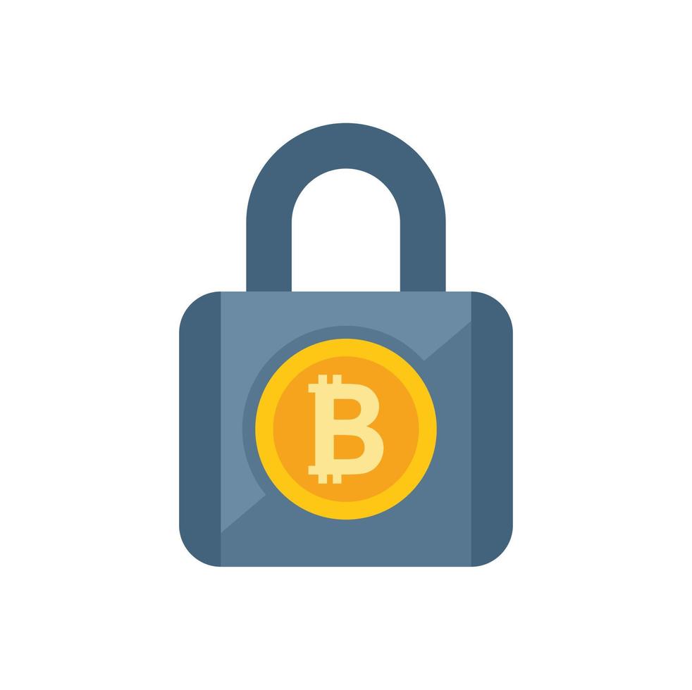 crypto hangslot icoon vlak vector. bitcoin geld vector