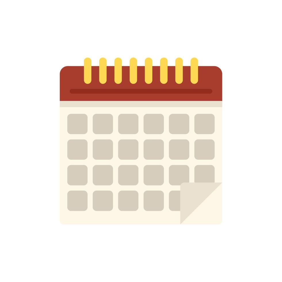 kalender gegevens icoon vlak vector. tijd werk vector