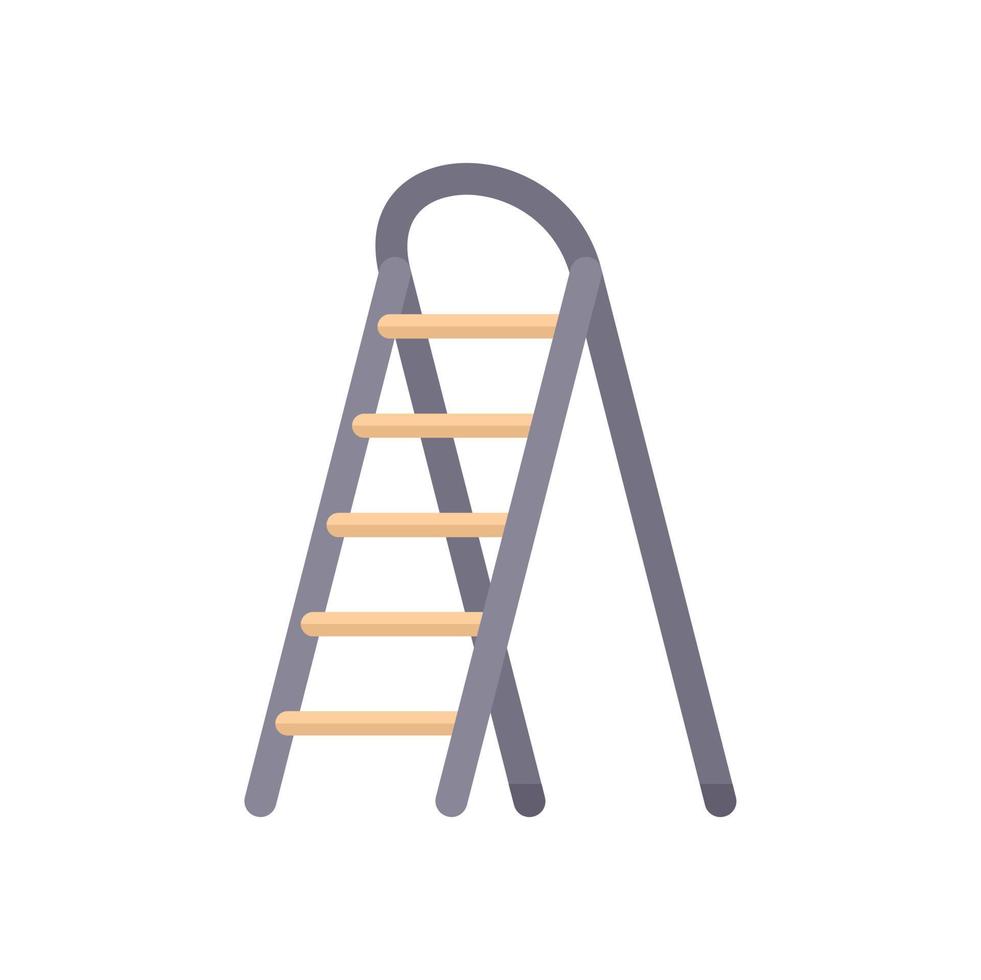 aluminium ladder icoon vlak vector. hout bouw vector