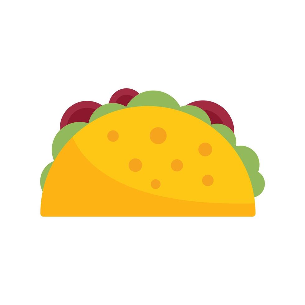 taco icoon vlak vector. tortilla voedsel vector