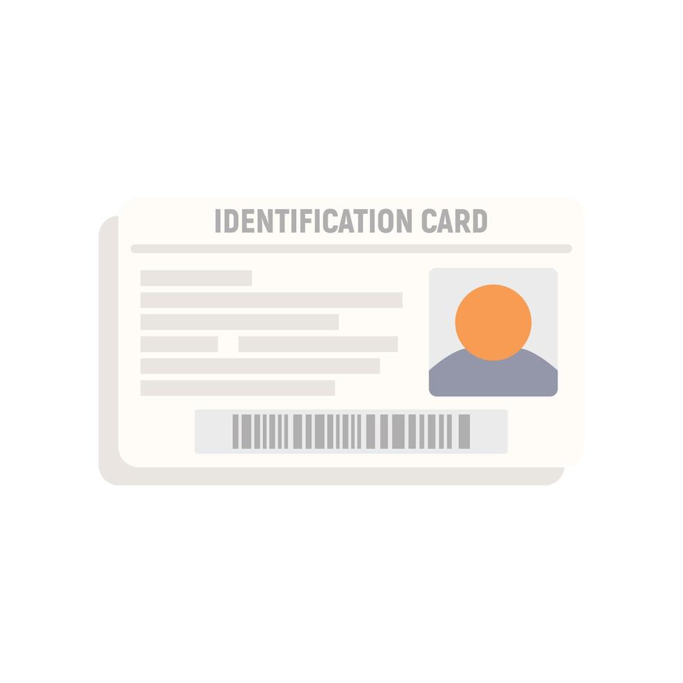 ID kaart kaart toegang icoon vlak vector. naam identiteit vector