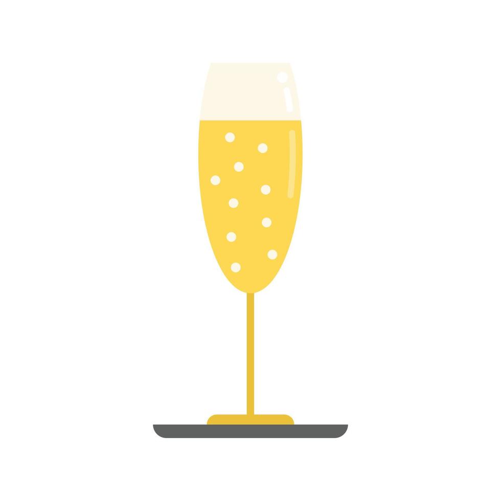 Champagne glas icoon vlak vector. evenement tijd vector