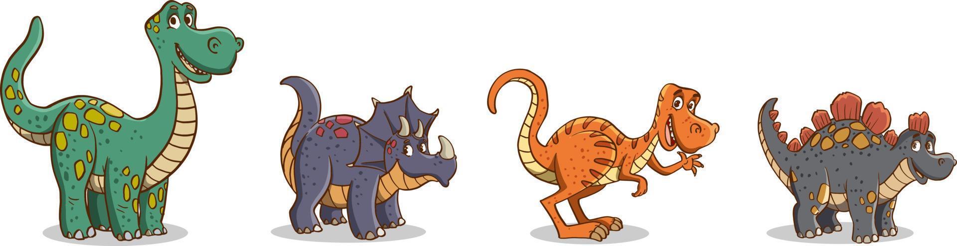 groep van grappig tekenfilm dinosaurussen. vector
