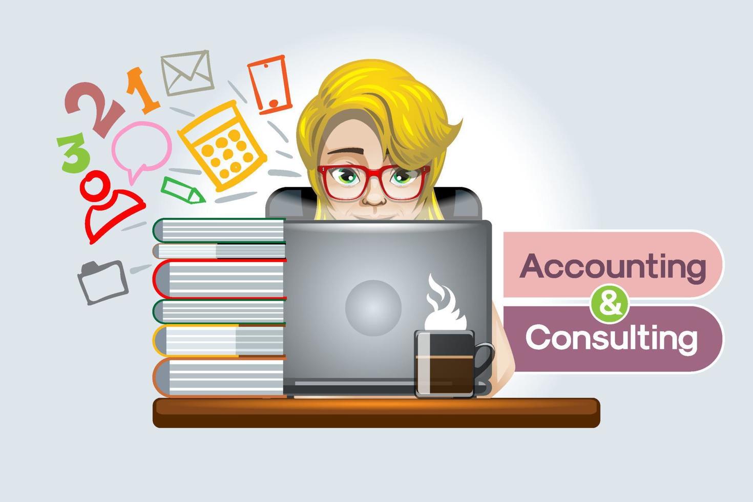 online en andere online accounting overleg plegen voor klein en groot ondernemingen, bedrijf beheer en deskundige het advies. vector