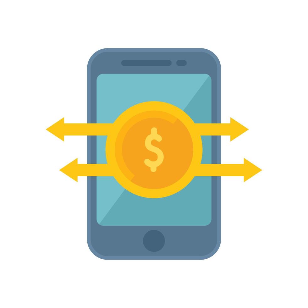 smartphone geld verdienen icoon vlak vector. media inhoud vector