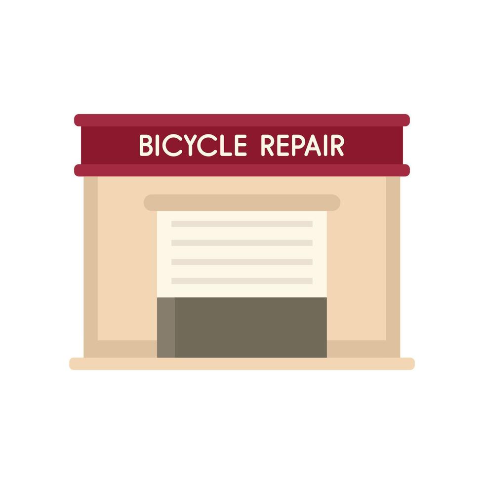 fiets reparatie garage icoon vlak vector. fiets fix vector