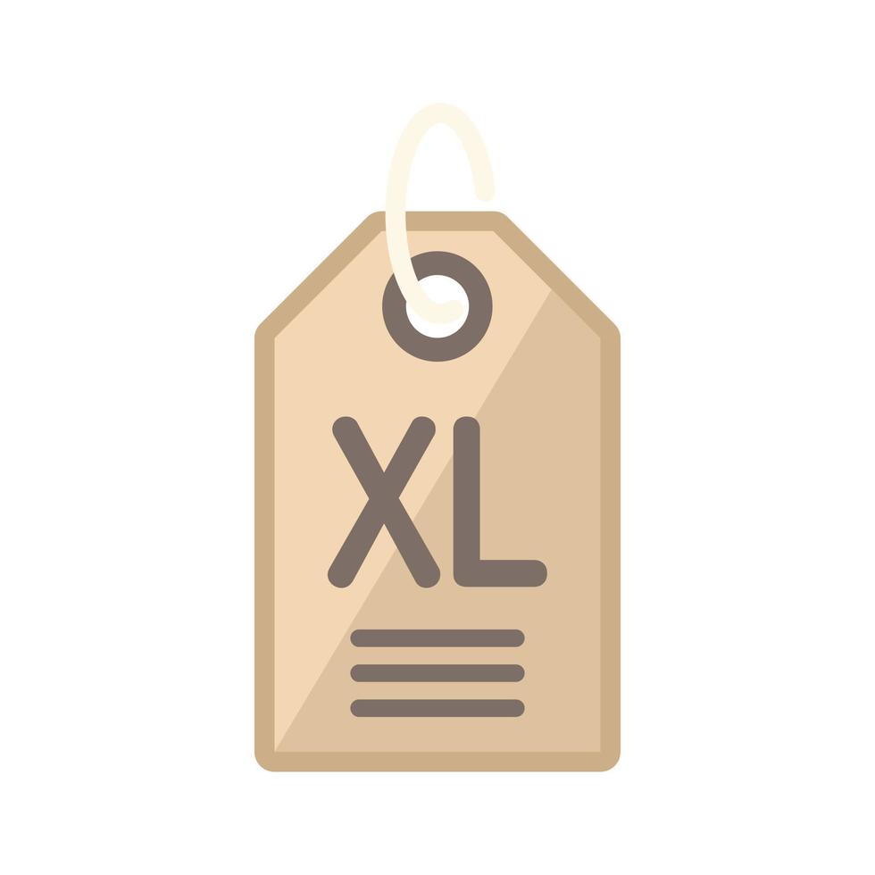 xl papier label icoon vlak vector. kleding stof etiket vector