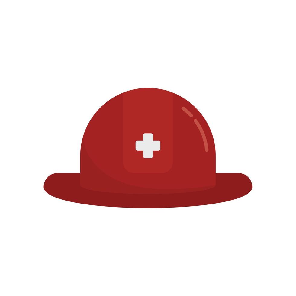 redder helm icoon vlak vector. brandweerman hoed vector