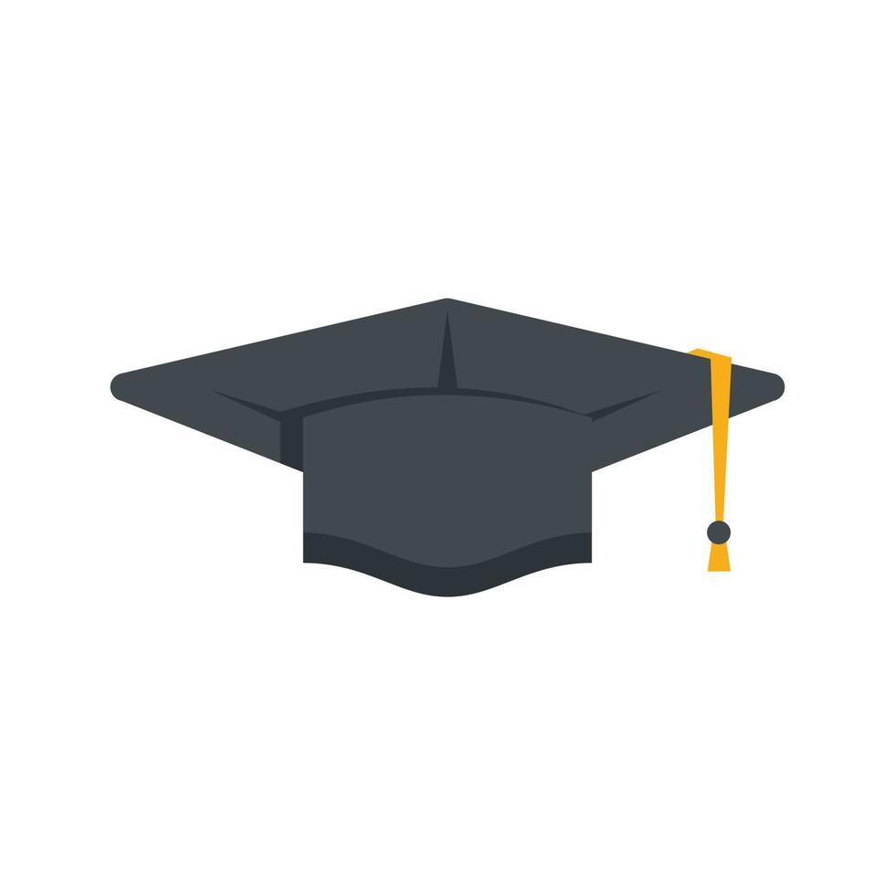 diploma uitreiking hoed icoon vlak vector. college diploma vector