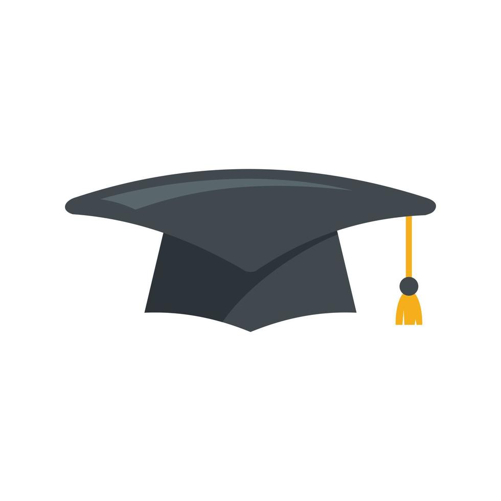 school- diploma uitreiking hoed icoon vlak vector. academie leerling vector