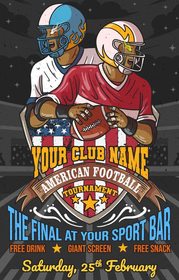 Amerikaans Amerikaans voetbal poster concept vector