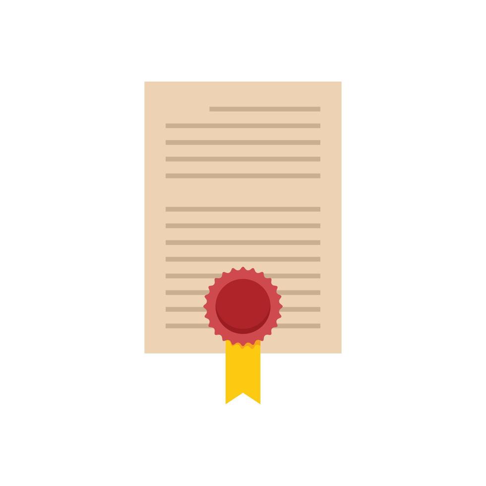 diploma papier icoon vlak vector. certificaat ontwerp vector
