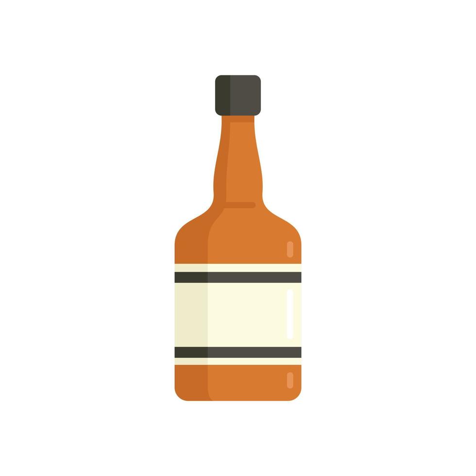 whisky fles icoon vlak vector. alcohol glas fles vector