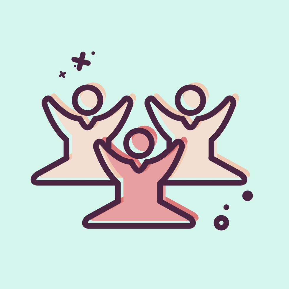 icoon meditatie opleiding. verwant naar psychologisch symbool. mbe stijl. gemakkelijk illustratie. emoties, empathie, bijstand vector