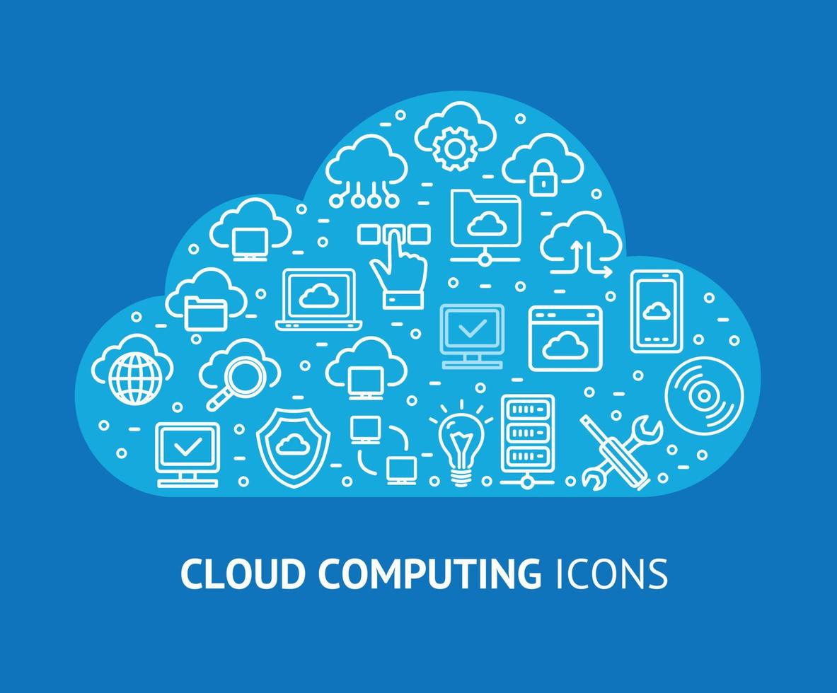 wolk berekenen concept banier kaart. vector