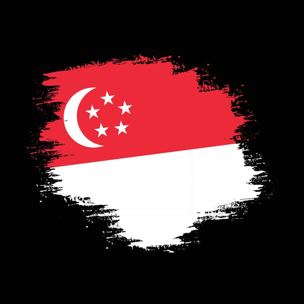 wijnoogst Singapore grungy vlag vector