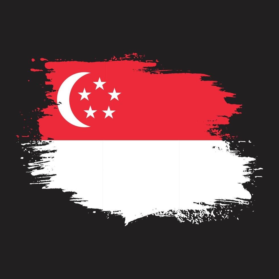 nieuw wijnoogst plons Singapore vlag vector