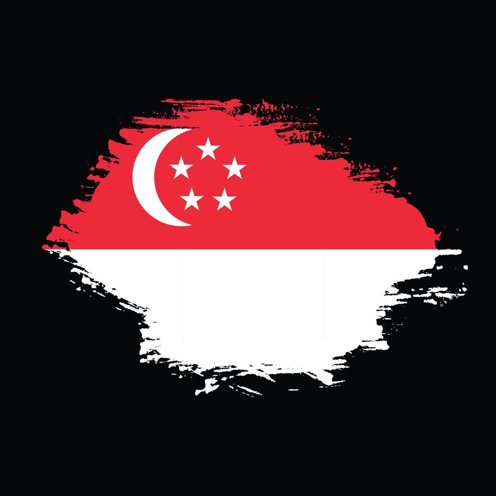 nieuw vervaagd grunge structuur wijnoogst Singapore vlag vector