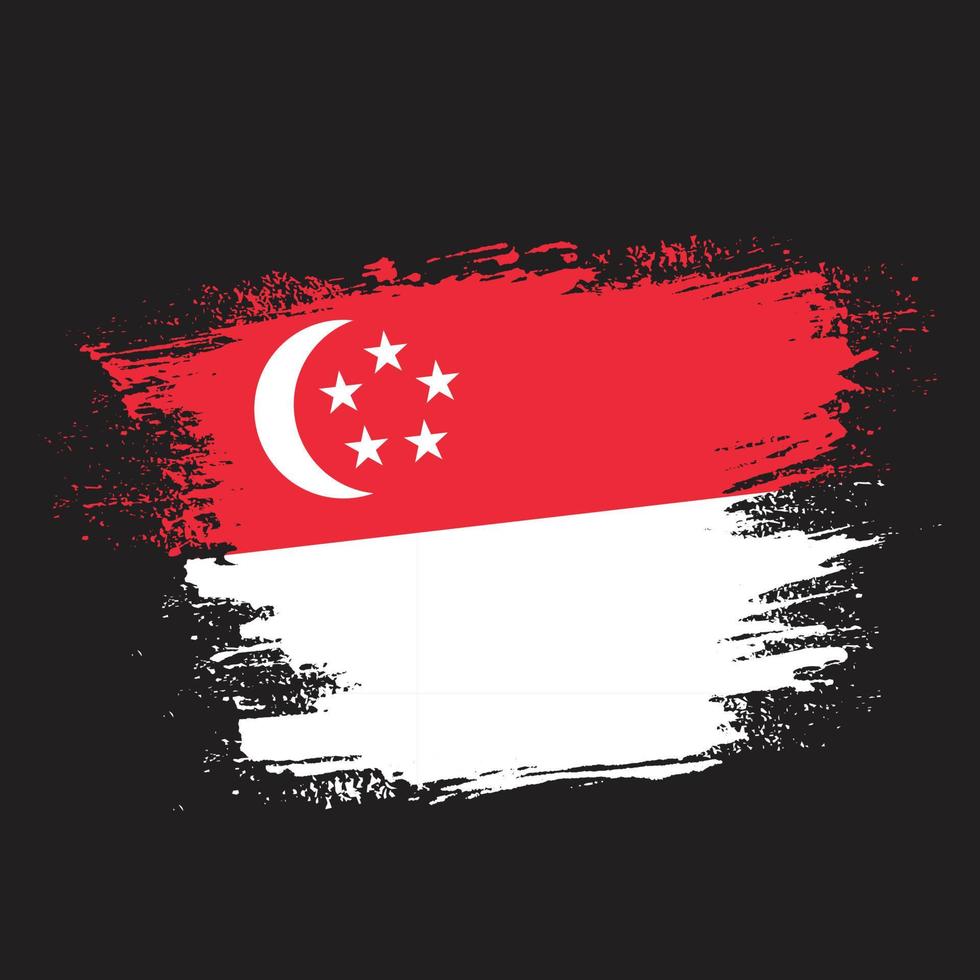 plons nieuw Singapore grunge structuur vlag vector