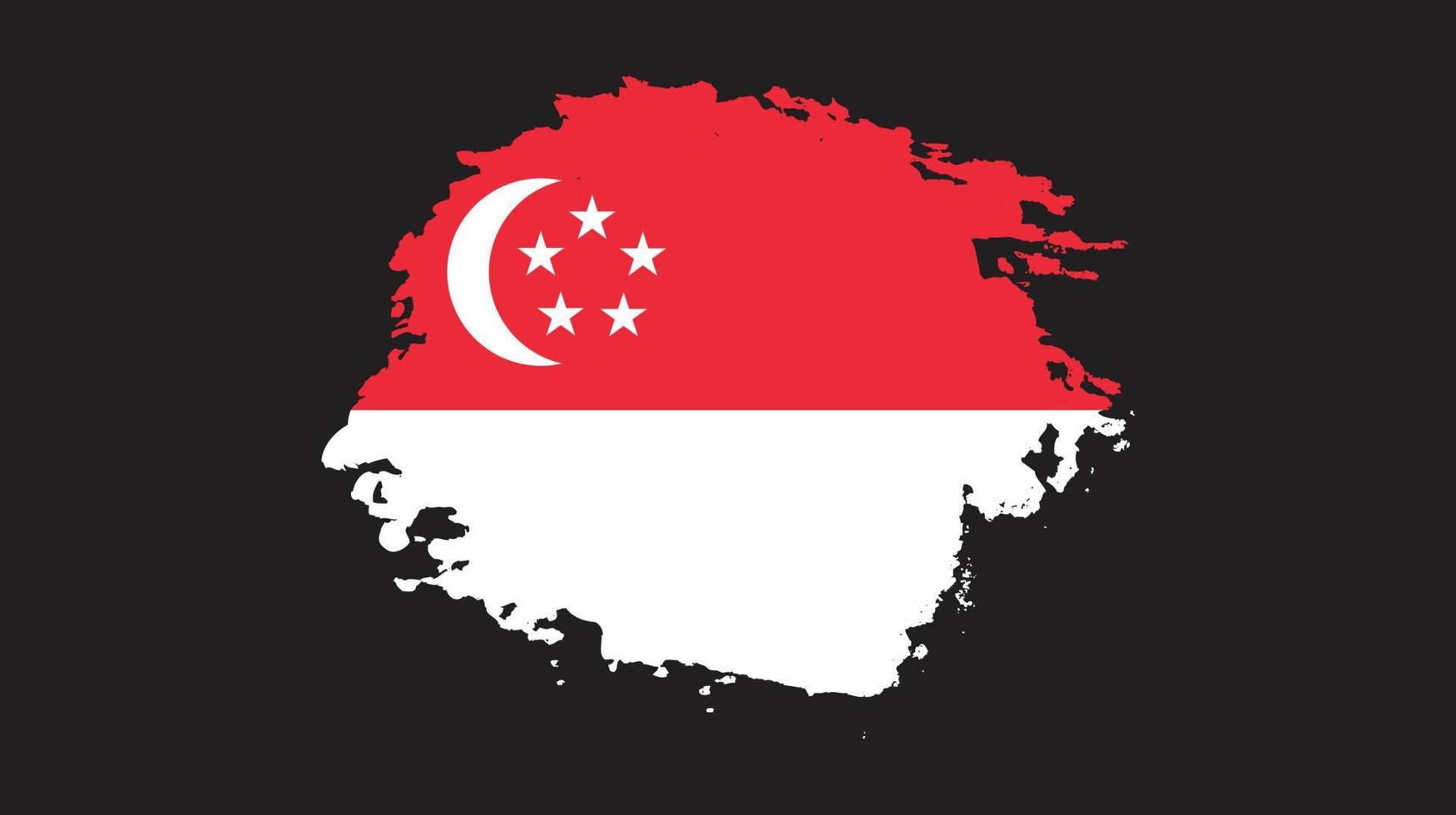 hand- tekening borstel beroerte Singapore vlag vector