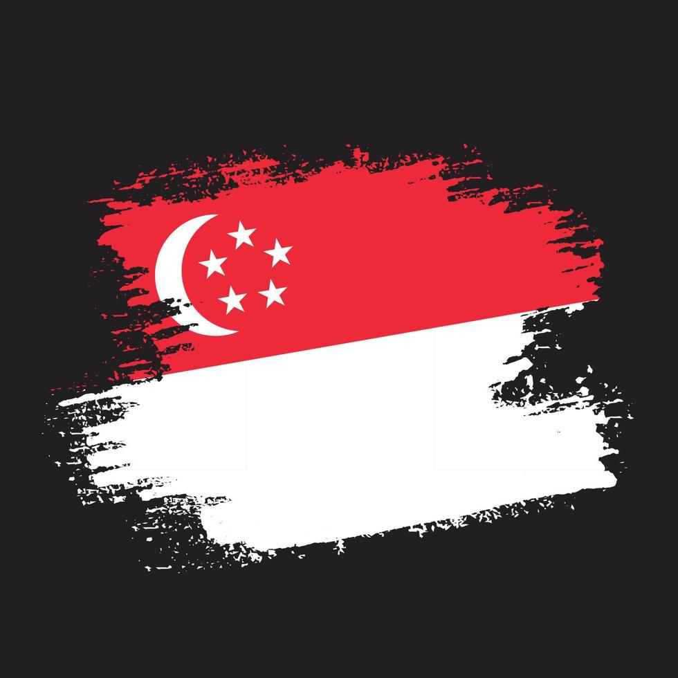 vector borstel beroerte Singapore vlag