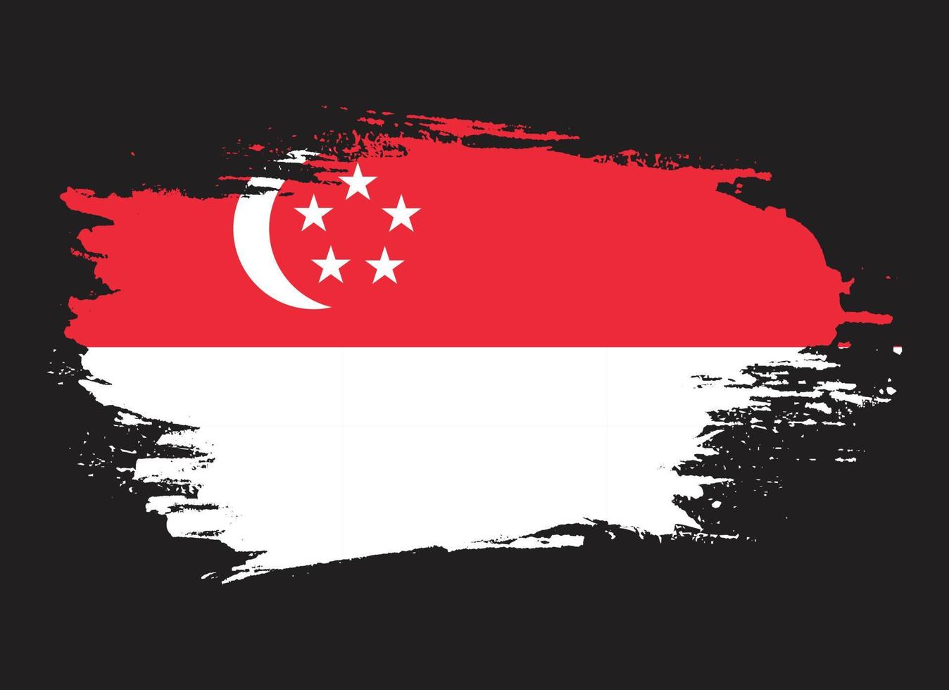 abstract borstel beroerte Singapore vlag vector beeld