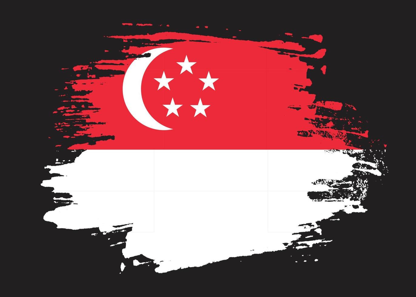 vrij borstel vector kader Singapore vlag