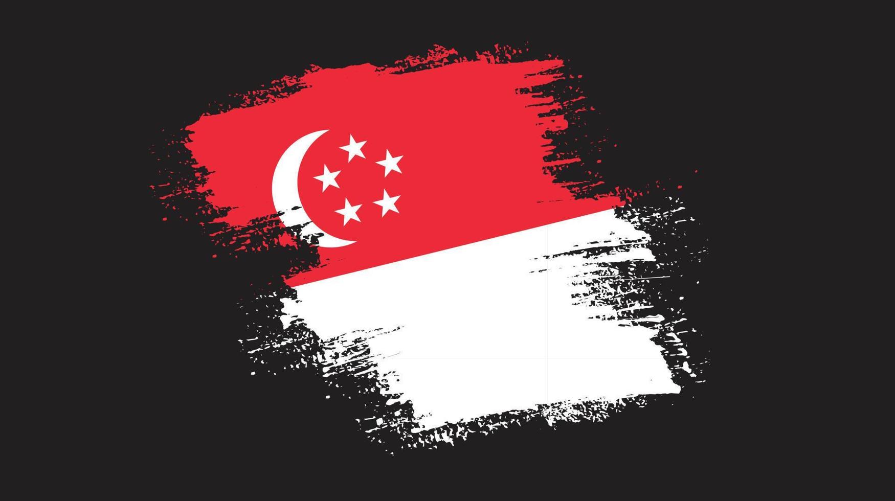 verf borstel beroerte clip art Singapore vlag vector