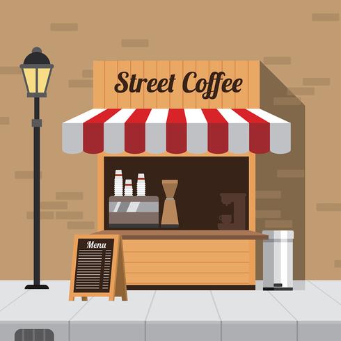 Straat Koffie Concessie Gratis Vector