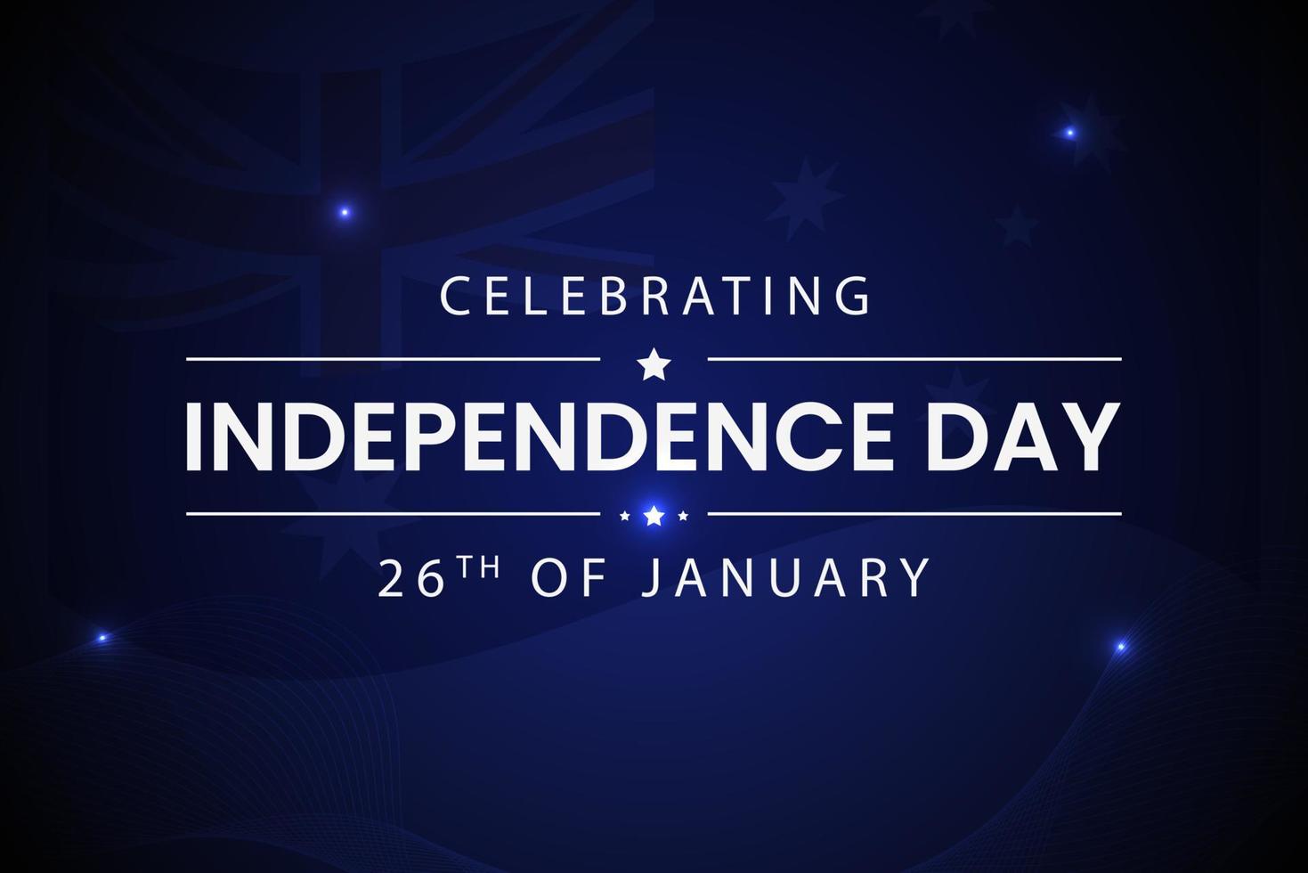 26 januari gelukkig Australië dag. luxe blauw achtergrond met vlag illustratie en vector elementen nationaal concept groet kaart, poster of web banier ontwerp.